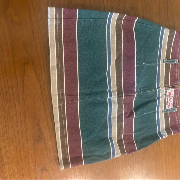 1990s skirt Sz Medium striped wrap denim - Picture 7 of 8